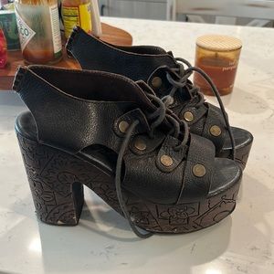 Lace up free people heels